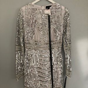 White and Silver Embellished Dress